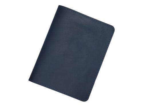 Handmade Blue Leather Passport Cover
