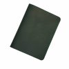 Olive green leather passport cover with card slots, hidden pocket & free custom engraving—durable & stylish for global travelers.