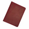Handmade vintage red Crazy Horse leather passport cover with card slots, hidden pocket & free engraving—crafted for secure & stylish travel.