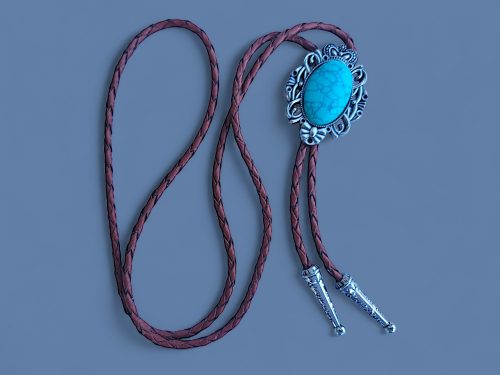 Western Bolo Tie – Turquoise Gemstone Vintage Design