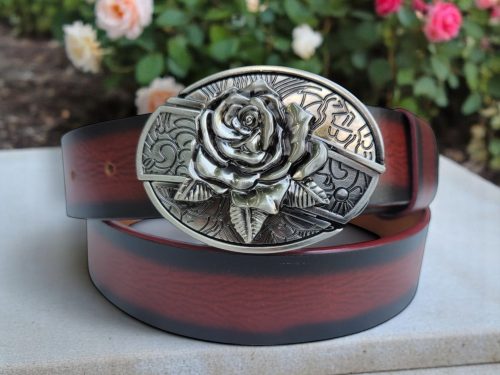 handmade leather belts belt buckles Damascus knives