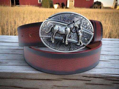 handmade leather belts belt buckles Damascus knives