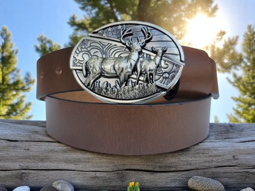 handmade leather belts belt buckles Damascus knives
